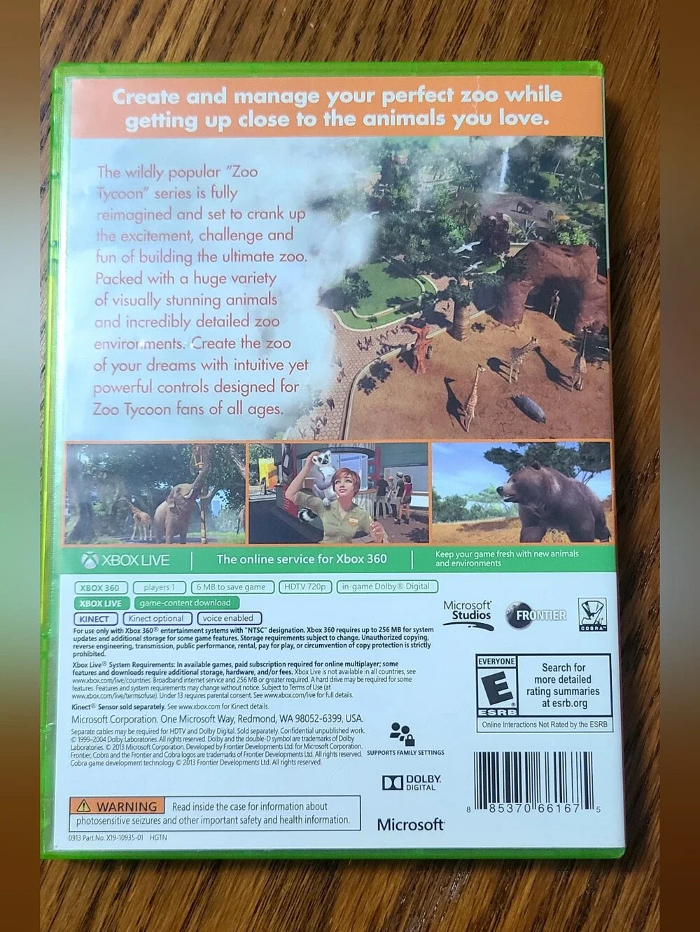 Xbox 360 Zoo Tycoon Game- 2013